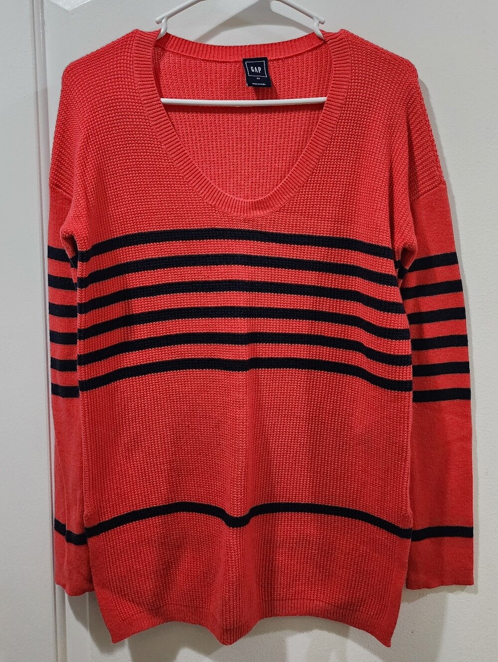 Gap Women's Striped Scoop Neck Long Sleeve Pullover Tunic Sweater X-Small XS